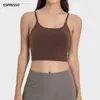 Sujetador Deportivo Cruzado para Fitness y Yoga Color Nude a Prueba de Impactos Push-Up Espalda Bonita Almohadilla Extraíble para el Pecho Tirante Camiseta Deportiva para Mujer C5238