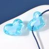 Cor semitransparente tridimensional coração torto amor furo reto contas miçangas joias DIY acessórios femininos materiais artesanais atacado
