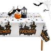 Mantel de Halloween Grueso Personalizado Transfronterizo Desechable Rectangular de Plástico Impermeable y a Prueba de Aceite Fiesta de Halloween