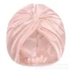 Gorro de Dormir de Doble Capa Imitación Seda Transfronterizo, Nuevo Estilo Gorro Turban Cruzado, Belleza y Cuidado del Cabello, Elástico, Múltiples Colores Disponibles