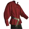 Ropa medieval europea y americana para hombre con cuello alto retro, tiras, top holgado AU3822, ropa de actuación