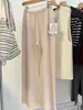 Esenciales Perezosos de Otoño e Invierno Pantalones de Punto de Lana Sin Costuras Pierna Ancha Pantalones Rectos Relajados Pantalones Adelgazantes de Pierna Recta Plegados Hasta el Suelo