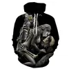 Halloween Noite de Natal Grito Pulôver Masculino Gola Redonda Estampa 3D Casual Outono Moletom com Capuz Fabricantes Diretos