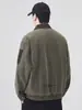 Roupas Masculinas Fengshe / Jaqueta de algodão puro estilo americano, jaqueta corta-vento com gola alta, modelagem solta retrô da moda, top estiloso e casual