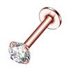 Joyería para Piercing de Acero Titanio de Amazon con Incrustación de Zircón, Labret con Diamante, Aretes de Varilla Larga, Sensación de Alta Gama