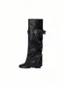 Absolutamente deslumbrante! Botas altas super bonitas para mulheres, novo estilo 2026, pretas, sensação de alta qualidade, para pessoas baixinhas, sensação de alta qualidade, botas de cano fino