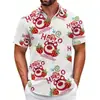 Camisa Havaiana Transfronteiriça Peça Única Masculina Praia Tamanho Grande Casual Estampada em 3D Manga Curta Camisa de Férias à Beira-Mar Tendência