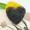 Accesorios para Llavero de Corazón Full Diamond Transfronterizos Colgante para Llave de Coche Colgante en Forma de Corazón Incrustado de Diamantes DIY Encanto para Bolso
