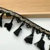 Venda direta do fabricante: renda de vassourinha de três flores 100% algodão, renda com franja de borla, materiais para acessórios para barras de vestido de mulher