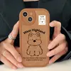 E-Commerce Mais Vendido Urso de Pelúcia Marrom Cachorro Inverno Pele de Cordeiro Novo iPhone16 Capa de Celular de Couro