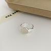 Sina Plata Esterlina S925 Anillo Ovalado de Ágata Blanca con Textura Asimétrica para Mujer Anillo Simple de Alta Gama para Dedo Índice
