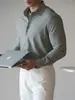 Camisa de Punto Vertical Acanalado Transpirable con Cremallera para Hombre, Estilo Business Casual, Nueva Colección Primavera 2026, Top Casual Resistente al Desgaste