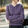 Moletom com Capuz Outono/Inverno Malha Fina Redutor de Idade Jacquard Manga Longa Camada Base Suéter Feminino Lã Tendência Camada Interna Sensação de Nova Temporada Fio Mesclado