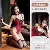 Lencería Sexy Puro Deseo Chica Conejita Sexy Caliente Pasión Tentación Malla Transparente No Necesita Quitarse Traje Uniforme de Mujer Puro Deseo
