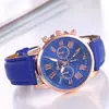 Comércio exterior novo relógio feminino pulseira de relógio Geneva relógio de quartzo falso três olhos Roma moda relógio masculino atacado