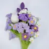 Produto Acabado: Buquê de Flores Artificiais Tricotado à Mão, Flores de Lã Girassol, Tulipas, Flores de Presente para Melhores Amigos, Amantes, Dia do Professor