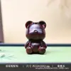 Talla en madera de sándalo arcoíris, diseño de oso lindo, accesorios creativos de cuentas DIY, pulsera y adornos colgantes de madera