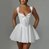 Vestido Camisola com Renda Estilo Desejo Puro Feminino Cintura Marcada Corset de Barbatanas Saia Curta de Cintura Alta Doce Picante Francês Emagrecedor