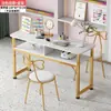 Mesa de manicure moderna, mesa de manicure dupla econômica, mesa de maquiagem, conjunto de mesa e cadeira para salão de manicure de luxo leve estilo japonês, estação de manicure