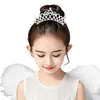 Tiara de Coroa Infantil para Meninas Exquisite Acessório de Cabelo de Coroa Performance de Aniversário Princesa Bebê Grampo de Cabelo com Strass