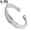 Fabricante de Joyería Weihua Joyería Coreana de Plata Pulsera de Malla Doble Línea Chapada en Plata Moda Pulsera Tubular de Doble Filo Pulsera Abierta