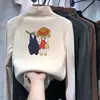 Camisa de base feminina cuk de veludo nova outono e inverno engrossada manga longa forrada com fleece gola meio alta engrossada top da moda