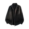 Nuevo en stock: Cárdigan de punto retro americano con cuello alto para ir al trabajo, chaqueta casual de negocios, talla grande para adolescentes, moderno