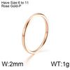 Anillo de Cola de Acero de Titanio Ultra Fino de 2 mm para Pareja Estilo Ins Acero Inoxidable Brillante Nicho Anillo Liso Anillo Apilado