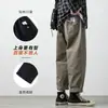 21 Algodão Nova Marca da Moda Calças de Trabalho Masculinas Plus Size Calças Masculinas de Perna Larga Homem Gordo Extra Largas Casuais de Perna Reta Longas