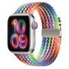 Adequado para Appleiwatchs109 Apple Se Nylon Trançado S11 Elástico Fivela de Paraquedas Pulseira de Relógio Arco-Íris