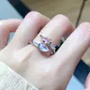 Anel Aberto Série Rosa Cintilante Tilleni Design Francês de Luxo Leve Estilo Doce Cool Anel de Moda