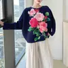 Camiseta de Manga Morcego Feminina, Novo Estilo 2026, Caimento Solto, Tamanho Grande, Gola Redonda, Pulôver com Estampa Vintage, Elegante Top Estilo Issey Miyake