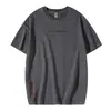 Camiseta Masculina Anyang Estilo Americano Lavagem Pesada Manga Curta Nova Moda Verão 2026 Marca Retro Manga Meia-Manga Gola Redonda Algodão Puro