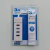Hub divisor USB 2.0 de uno a cuatro para computadora portátil, HUB de expansión de alta velocidad con múltiples interfaces, barra de luz