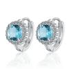 Aretes de Aro con Zirconia Microincrustada Transfronteriza de Diamante Completo, Estilo INS Personalizado, Aretes Versátiles, Joyería de Moda Europea y Americana