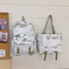 Nova mochila escolar de estilo chinês, fresca e simples, para mulheres, mochila leve de viagem para alunos do ensino fundamental e médio, mochila com design casual de pintura a tinta