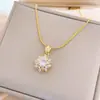 Colar para Mulheres Não Desbota Verão Pequeno e Fofo Temperamento Colar de Aço Titânio Versátil Joia de Alto Padrão Corrente Simples para Clavícula