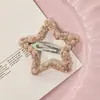 Pasador de Lana de Cordero con Estrella de Cinco Puntas para Otoño e Invierno para Niños, Pinza Bb con Pasador de Felpa de Estrella para Flequillo y Accesorios para el Cabello Laterales para Niñas