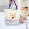 Nueva Bolsa de Lona Estilo Dibujo Animado Linda Gatito Bolso de Mano para Estudiante Versátil de Verano Ropa de Trabajo Bolsa de Gran Capacidad