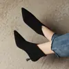 Botines Chic Estilo Coreano Nuevos 2026 para Mujer, Temporada Otoño/Invierno, Tacones de Aguja Altos, Botines de Punta Mate, Tallas Grandes