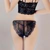 Novo estilo francês sexy gradiente laço feminino underwear cintura baixa alta elástica confortável respirável traceless underwear mulheres 7608