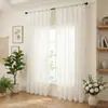 Cortinas Terminadas y Visillos Transparente Transfronterizos, Modelos Populares que Dejan Pasar la Luz pero No a las Personas, Visillos Transparentes con Fruncido para Balcón y Sala de Estar, Dropshipping