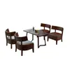 Conjunto de mesa e cadeira para café, cadeira de sofá individual para loja de milk tea, adequado para pousada, hotel, restaurante, área de lazer comercial, estilo vintage