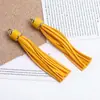 Colgante de Cuero Artificial con Borla Larga de 10 cm Accesorio para Joyería DIY Llavero con Campana Dorada Encanto para Bolso