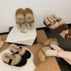 Zapatos de Algodón Cálido de Felpa con Punta Redonda Estilo Retro para Mujer 2026 Estilo Otoño/Invierno Suela Suave Antideslizante Hebilla Metálica Mocasines Versátiles Zapatos de Algodón