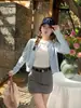 Chaqueta de Punto Negra para Mujer Otoño Invierno Nuevo Estilo Suéter Otoño Estilo Coreano Conjunto Top de Manga Larga