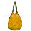 Bolsa de red grande con forro de bloques de color, moderna bolsa de hombro para colgar, bolsa de compras de viaje, bolsa tejida portátil y gruesa, bolsa de malla de algodón