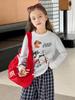 Camiseta Infantil Menina Elefantinho Tutu Primavera 2026 Nova Doce Tendência Infantil Graffiti Dálmata Casual Manga Longa Estilo Pai e Filho