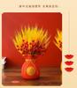Cesta de Flores de Cebada Abierta Oro Natural Espiga de Trigo Ramo de Flores Secas Decoraciones para Sala de Estar Simulación de Trigo Dorado Frutos Rojos