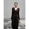 Nuevo Top de Punto para Mujer Otoño Estilo Coreano Encaje Texturizado Adorno de Encaje Solapa Lazo Corte Ajustado